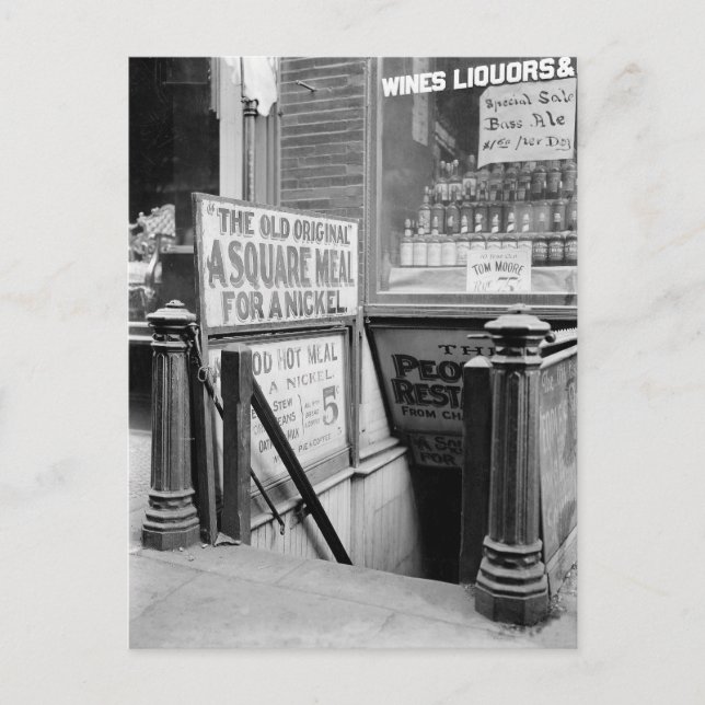 Postal El Restaurante De Cinco Céntimos, 1915 (Anverso)