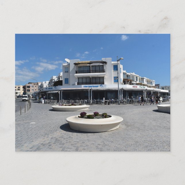 Postal El restaurante The Harbour en el paseo marítimo de (Anverso)