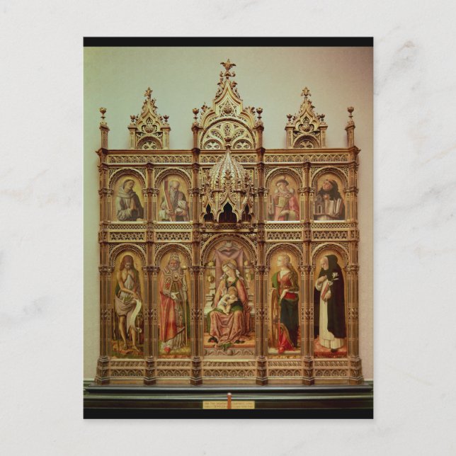 Postal El retablo Demidoff, 1476 (Anverso)