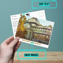 Postal El Retiro del Palacio de Cristal en Madrid España 