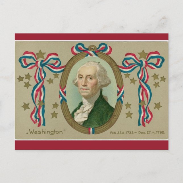 Postal El retrato de George Washington, el patriota vinta (Anverso)