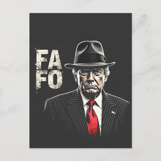 Postal El retro estadounidense Donald Trump FAFO Patriota (Anverso)