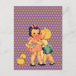 Postal el retro polka de la vieja escuela hace kitsch niñ
