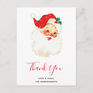 Postal El retro vintage Jolly Old Santa Claus Gracias