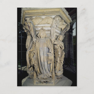 Postal El rey David flanqueado por Moisés y Jeremías