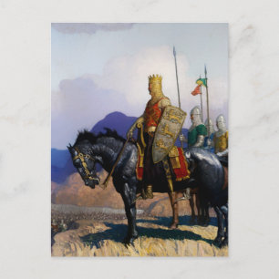 Postal “El rey Eduardo observa la batalla” de NC Wyeth