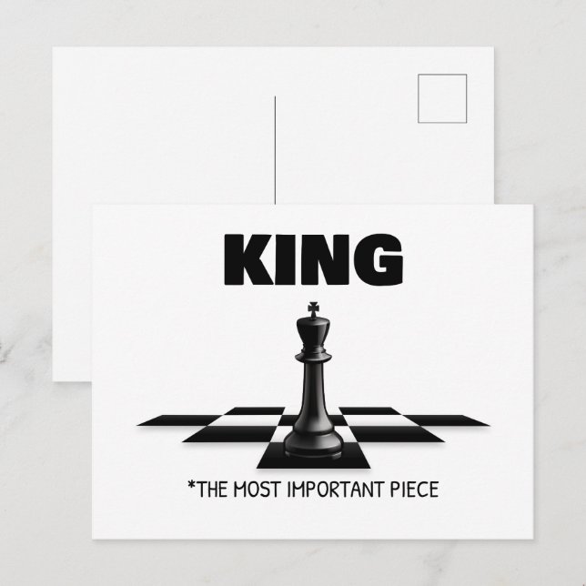 Postal El rey es la pieza más importante (Anverso / Reverso)