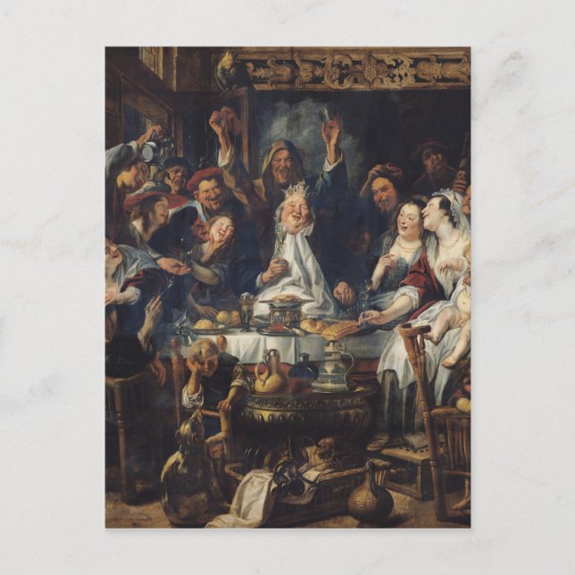 Postal El rey está bebiendo (Anverso)