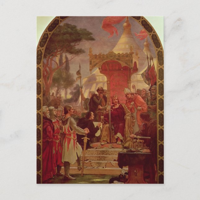 Postal El Rey Juan concede la Carta Magna en 1215, 1900 (Anverso)