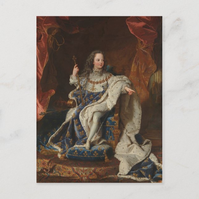 Postal El rey Luis XV como niño de Hyacinthe Rigaud (Anverso)