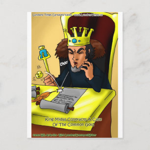 Postal El Rey Midas Atrapa Camisetas Divertidas de Regalo