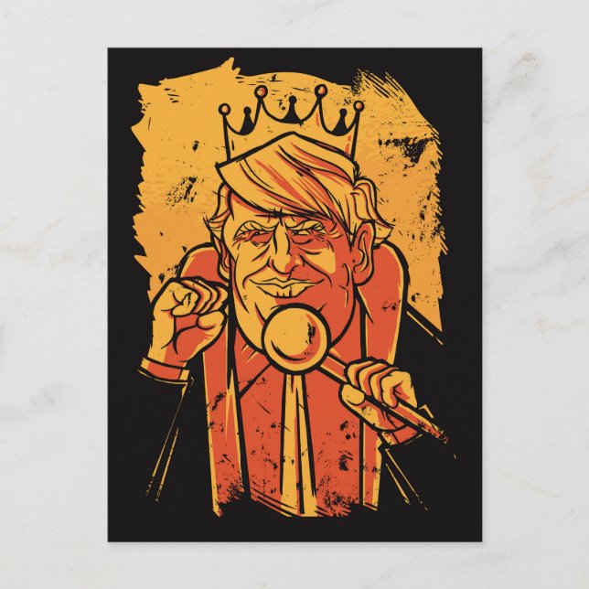 Postal El rey Trump (Anverso)