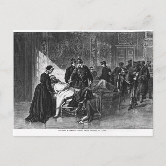 Postal El rey Wilhelm visito el hospital (Anverso)