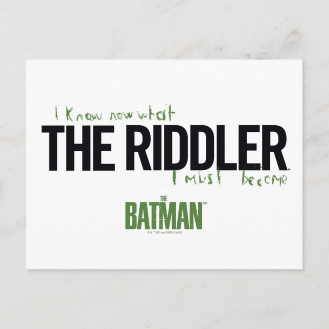 Postal El Riddler - Sé Lo Que Debo Convertirme (Anverso)