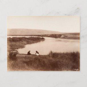 Postal El río Jordán, cerca del mar de Galilea