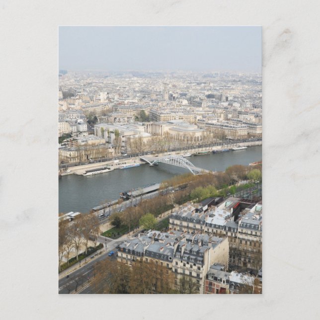Postal El río Sena en París, Francia (Anverso)