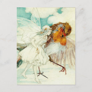 Postal El Robin y el Flower Fairy