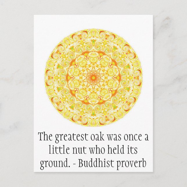 Postal El roble más grande era una vez una pequeña nuez (Anverso)