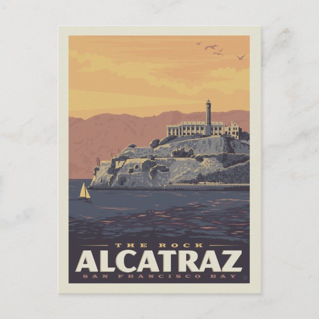 Postal El rock de Alcatraz | Bahía de San Francisco (Anverso)