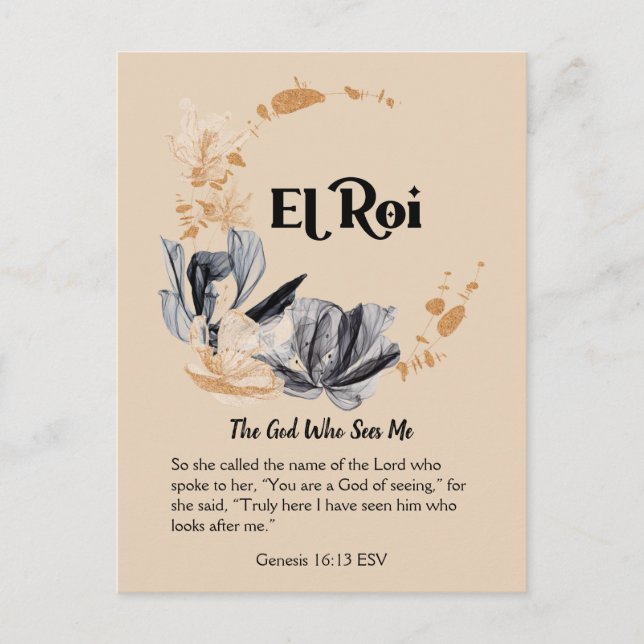 Postal El Roi | Nombres de las escrituras devoradoras de  (Anverso)