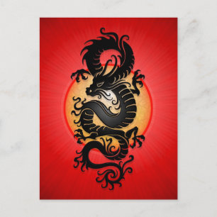Postal El rojo estalló el dragón chino