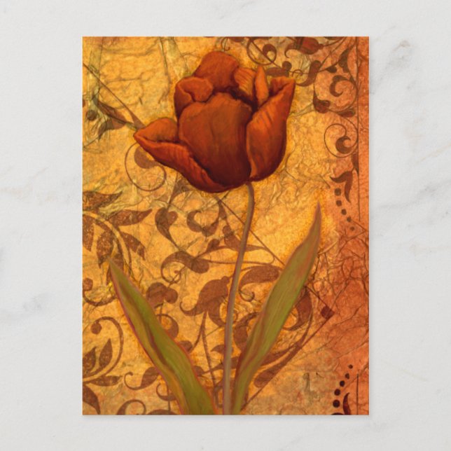 Postal El rojo florece II (Anverso)