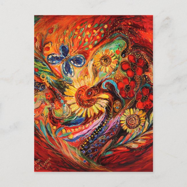 Postal El rojo sobre el rojo (Anverso)