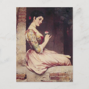 Postal El Rosa de Eugene de Blaas