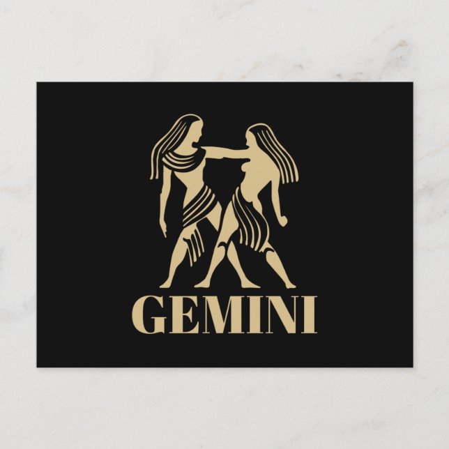 Postal El Rótulo Gemini de la Astrología Celestial (Anverso)