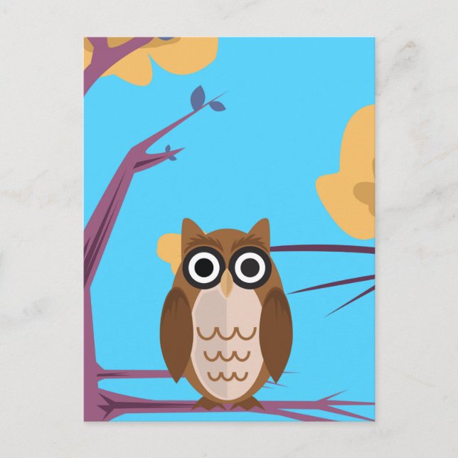 Postal El sabio búho (Anverso)