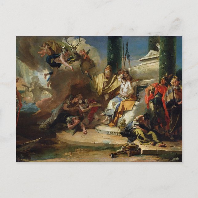 Postal El sacrificio de la fígenia (Anverso)