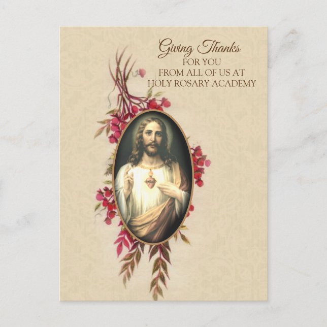 Postal El Sagrado Corazón de Acción de Gracias de Jesús F (Anverso)