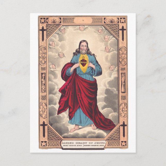 Postal El Sagrado Corazón de Jesús (Anverso)