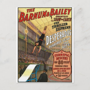 Postal El salto de vida de Barnum y Bailey Desperado