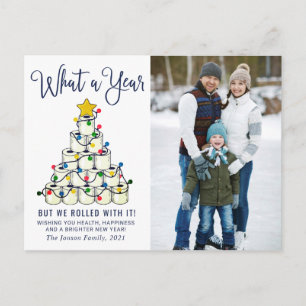 Postal El saludo de fotos de los Navidades de What a Year
