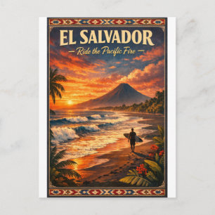 Postal EL SALVADOR – Monta la Ola de Fuego del Pacífico