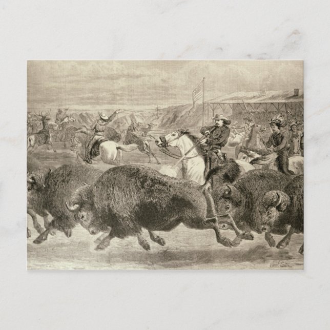 Postal El 'salvaje Occidente' en el Gran Norteamericano (Anverso)