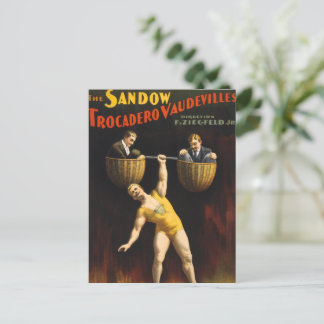 Postal El Sandow Eugen Sandow levantador de pesas de vode