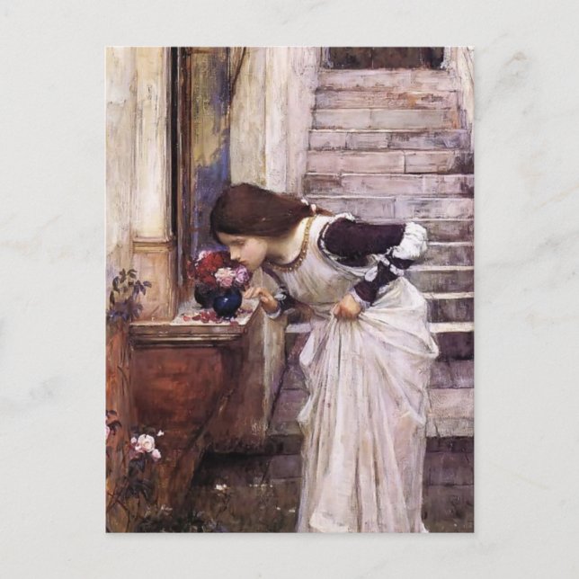 Postal El santuario de John William Waterhouse (Anverso)