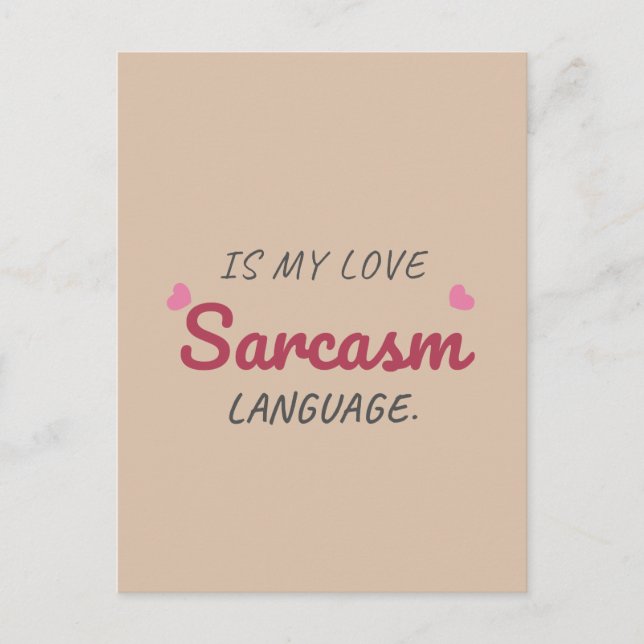 Postal El sarcasmo es mi lenguaje de amor - Relación dive (Anverso)