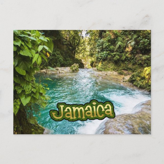 Postal El secreto del agujero azul cae de Jamaica (Anverso)