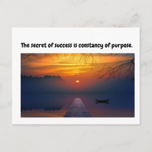 Postal El secreto del éxito es la constancia de propósito