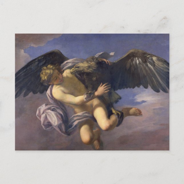 Postal El secuestro de Ganymede, 1700 (aceite sobre lienz (Anverso)