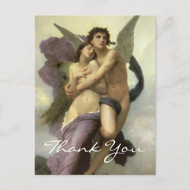 Postal El secuestro de Psiche por Bouguereau (Anverso)