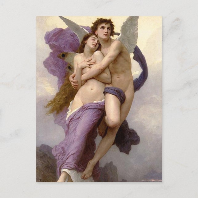 Postal El secuestro de Psiquis por Bouguereau (Anverso)