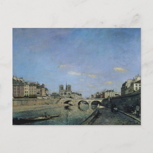 Postal El Sena y Notre Dame en París, 1864 (Anverso)