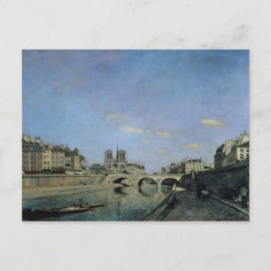 Postal El Sena y Notre Dame en París, 1864