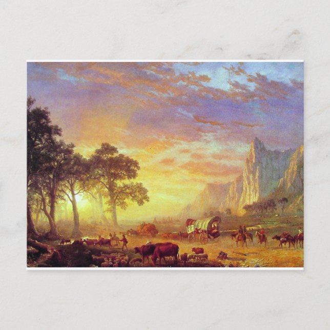 Postal El sendero de Oregón - Albert Bierstadt (Anverso)