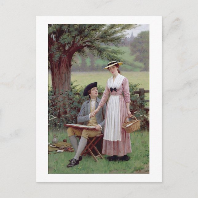 Postal El Señor de Burleigh, Tennyson, 1919 (aceite en ca (Anverso)