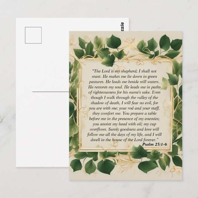 Postal El Señor es mi plegaria de pastor (Anverso / Reverso)